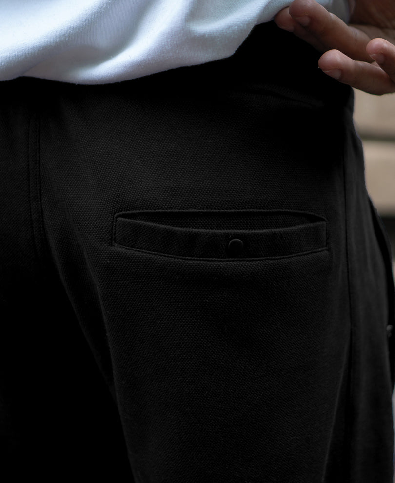 Black Knitted Regular Fit Track Pant