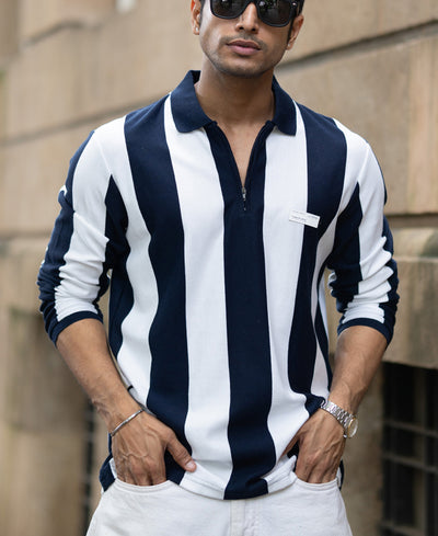 Navy And White Stripe Lightweight T-Shirt