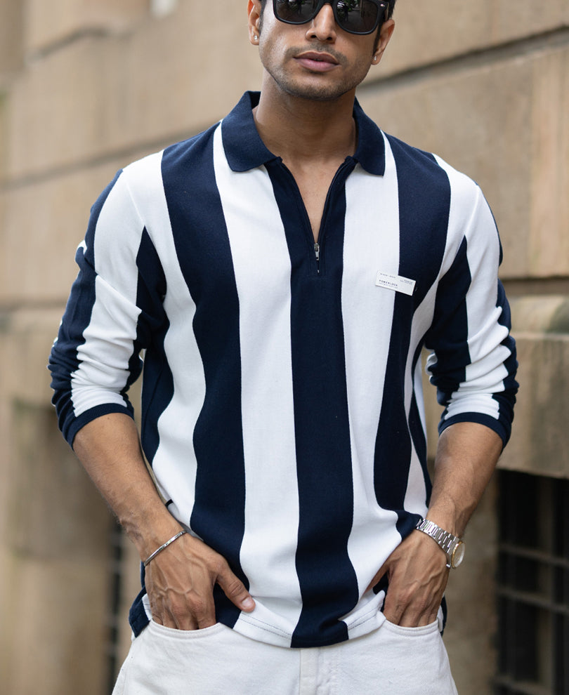 Navy And White Stripe Lightweight T-Shirt