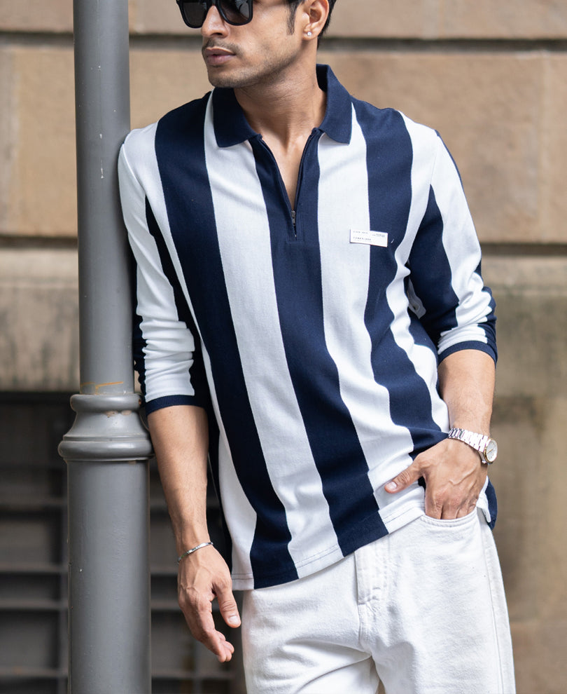 Navy And White Stripe Lightweight T-Shirt