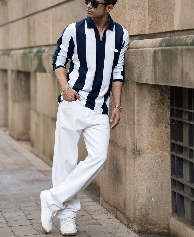 Navy And White Stripe Lightweight T-Shirt