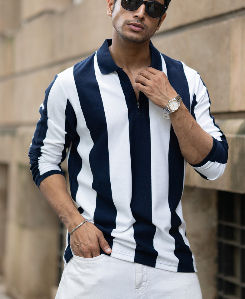 Navy And White Stripe Lightweight T-Shirt