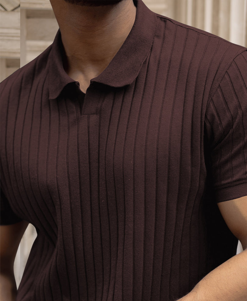 Dark Brown Rib T-Shirt