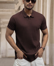 Dark Brown Rib T-Shirt