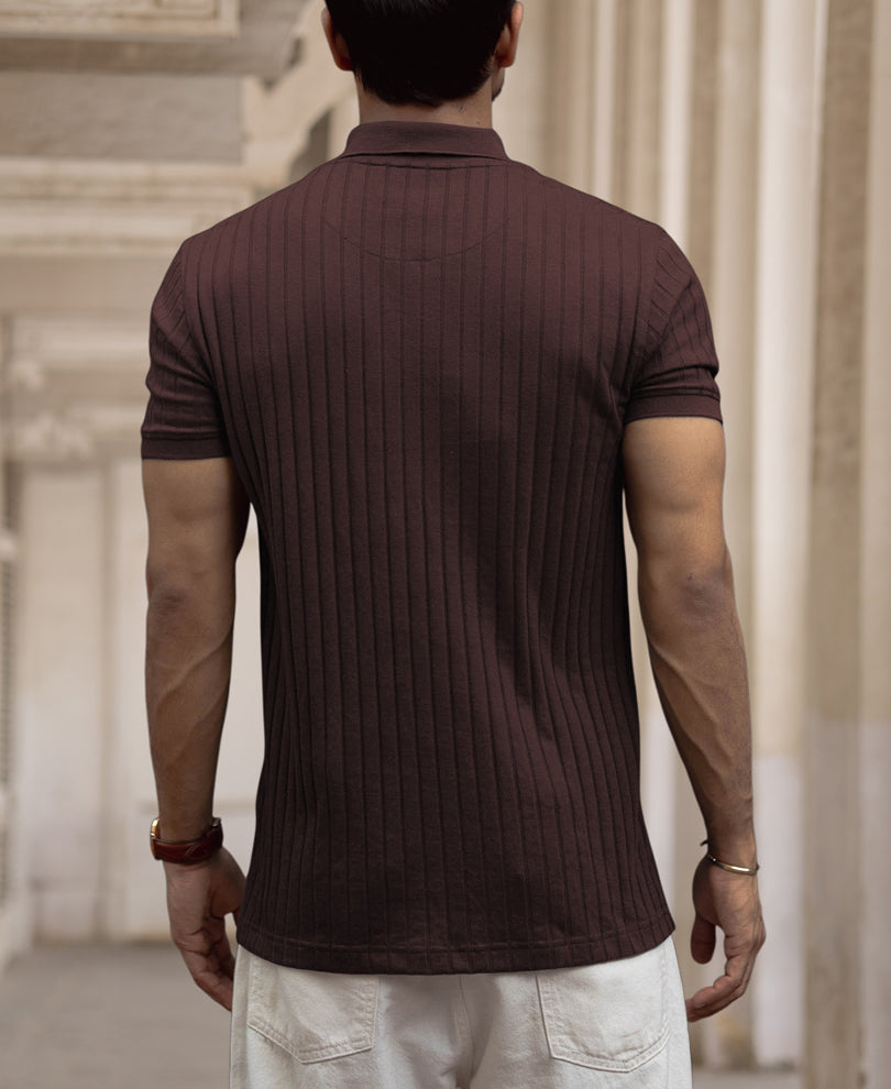 Dark Brown Rib T-Shirt