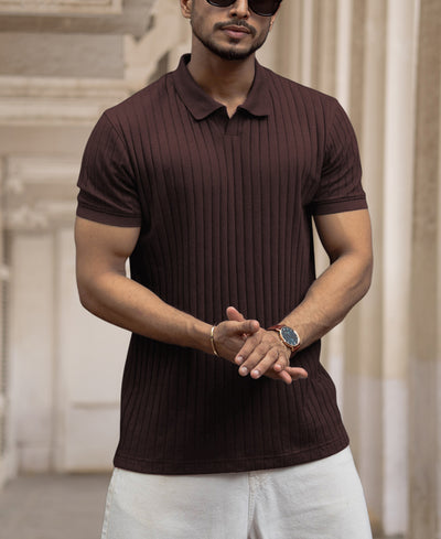 Dark Brown Rib T-Shirt
