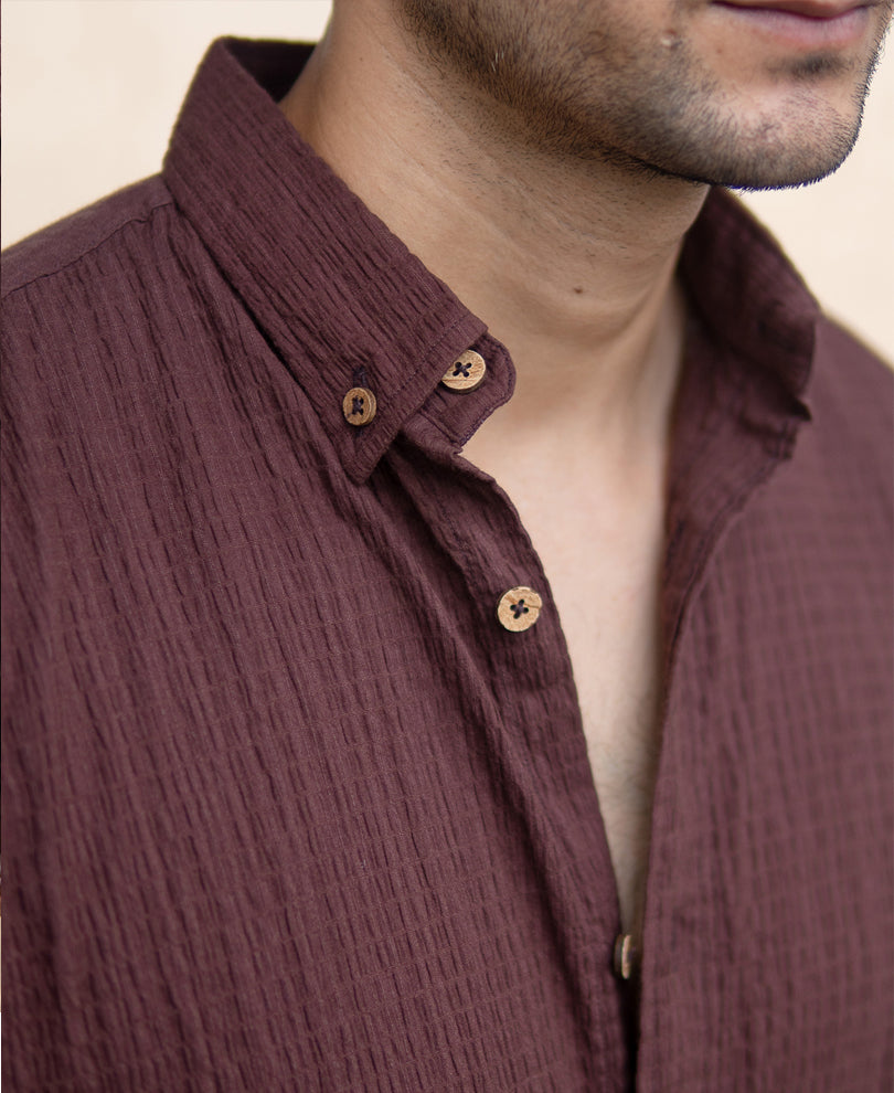 Brown Lightweight Structured Shirt