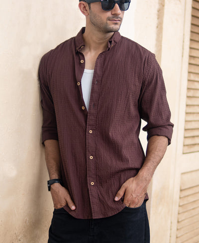 Brown Lightweight Structured Shirt