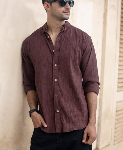 Brown Lightweight Structured Shirt