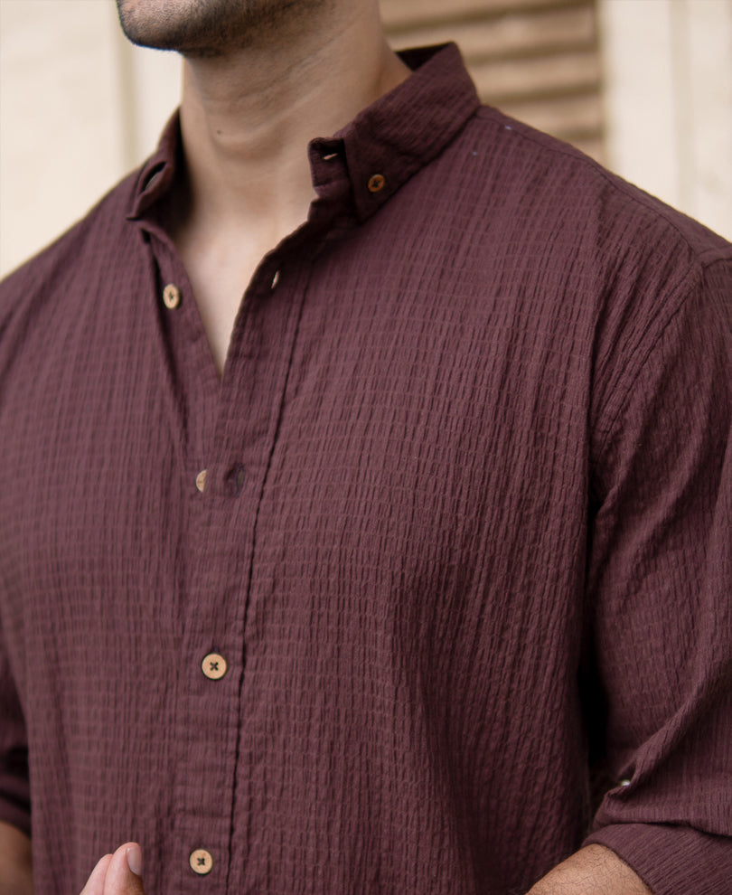 Brown Lightweight Structured Shirt