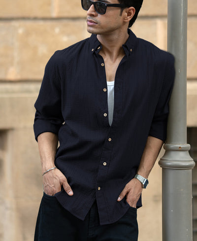 Navy Lightweight Structured Shirt
