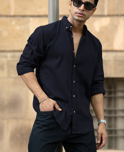 Navy Lightweight Structured Shirt