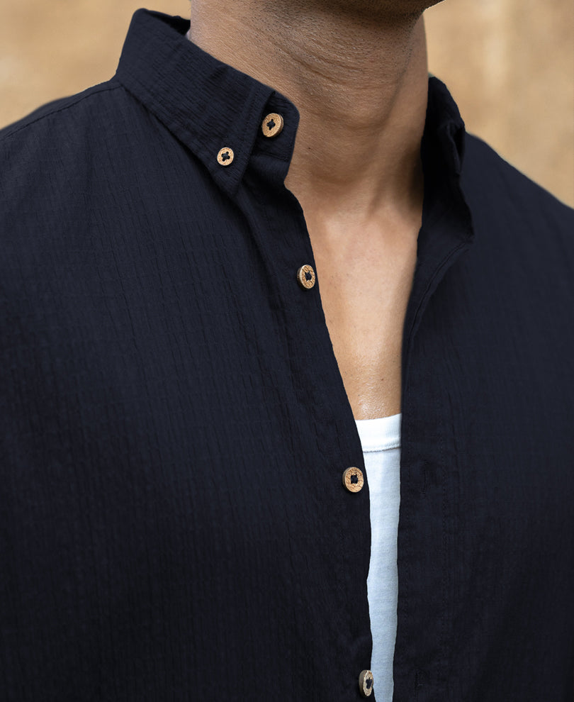 Navy Lightweight Structured Shirt