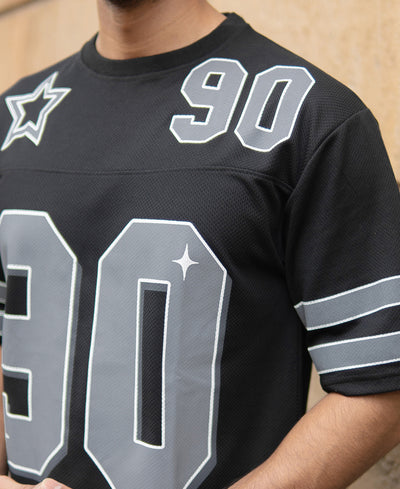 Black Mesh Jersey T-Shirt