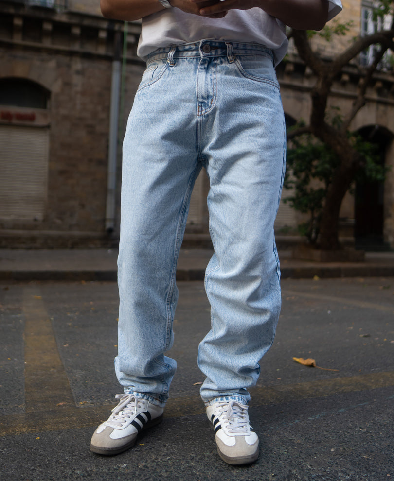 Mid Blue Baggy Fit Jeans