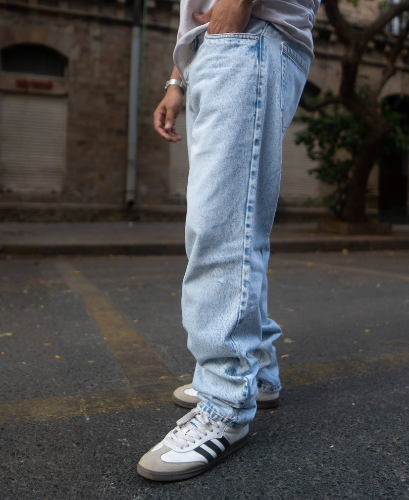 Mid Blue Baggy Fit Jeans