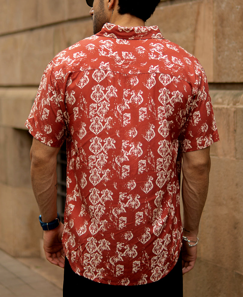 Rust Indie Print Lightweight Shirt