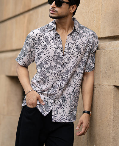 Beige Seismic Printed Shirt