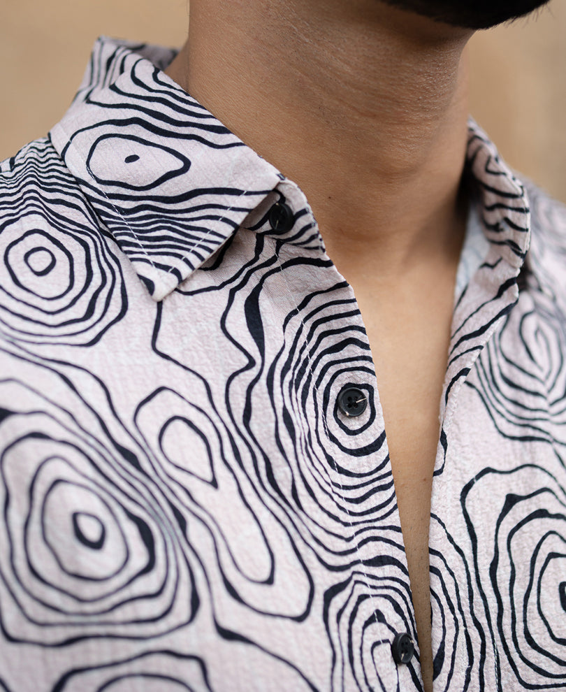 Beige Seismic Printed Shirt