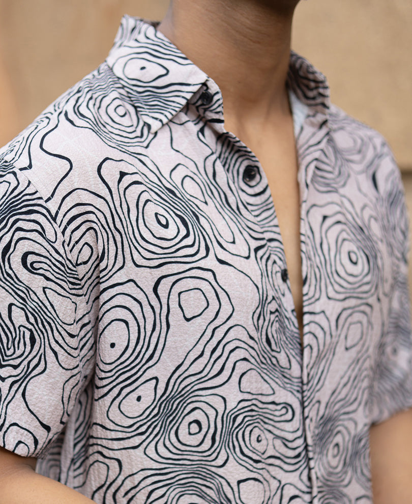 Beige Seismic Printed Shirt
