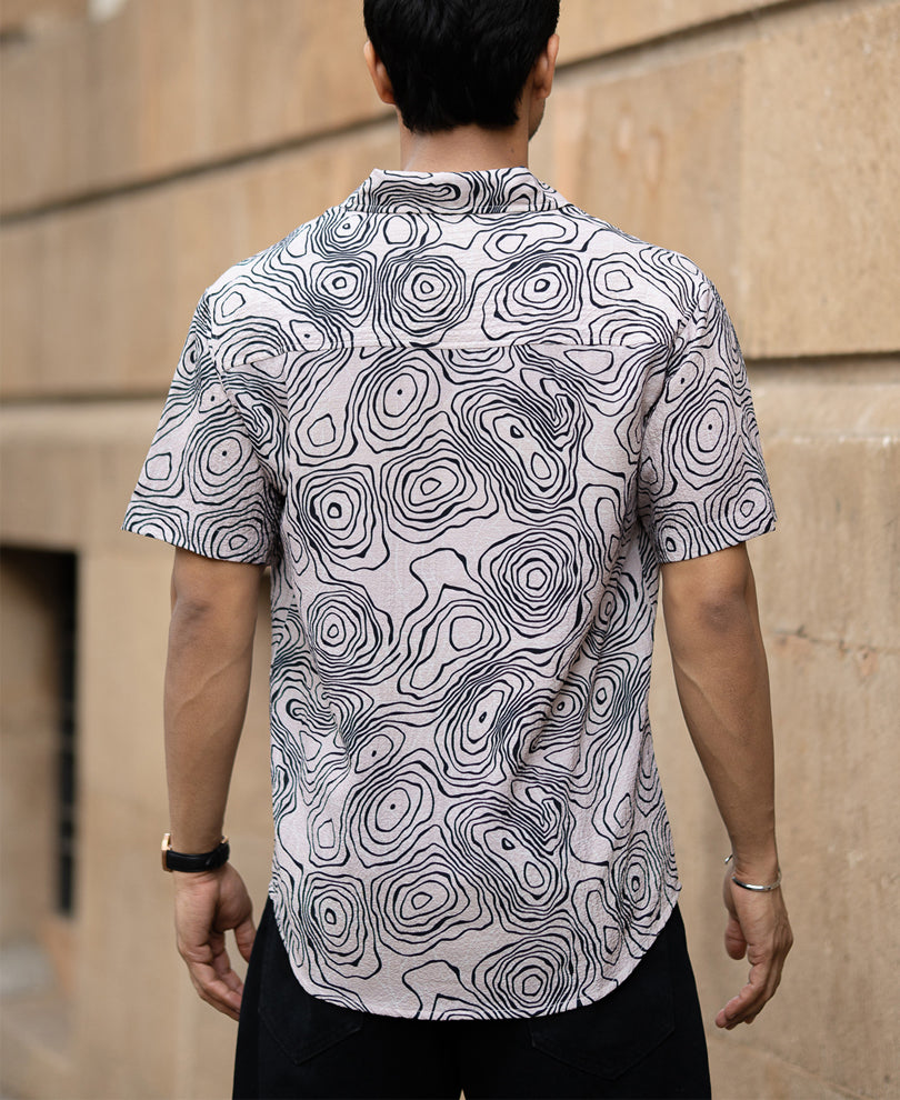 Beige Seismic Printed Shirt