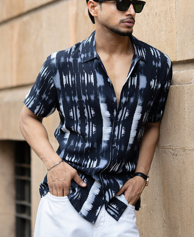 Black Abstract Printed Shirt
