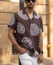 Brown Mandala Print Shirt