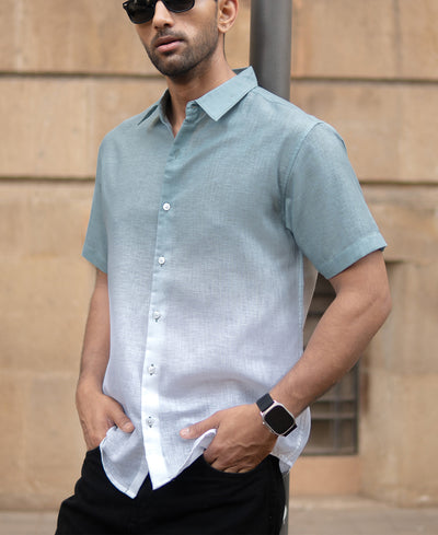 Green Ombre Print Shirt