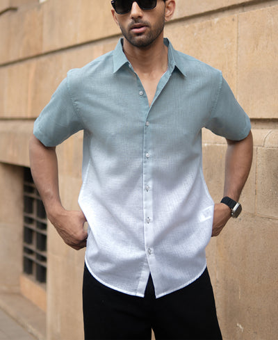 Green Ombre Print Shirt