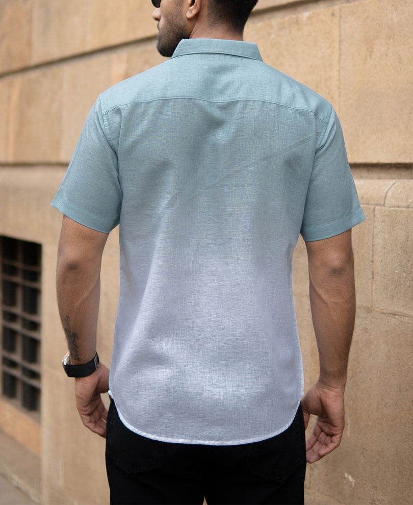 Green Ombre Print Shirt