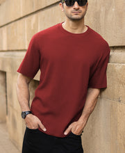 Brick Red Structured T-Shirt.