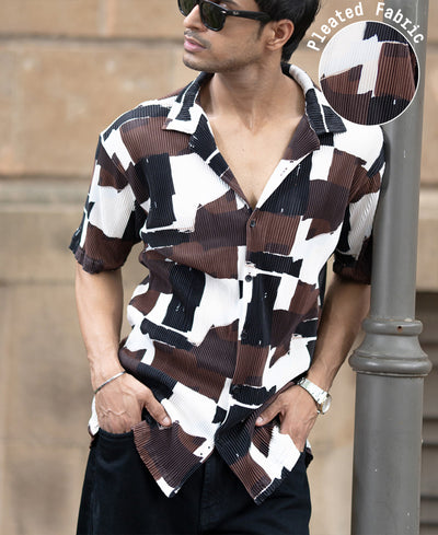 Multicolour Printed Pleat Shirt