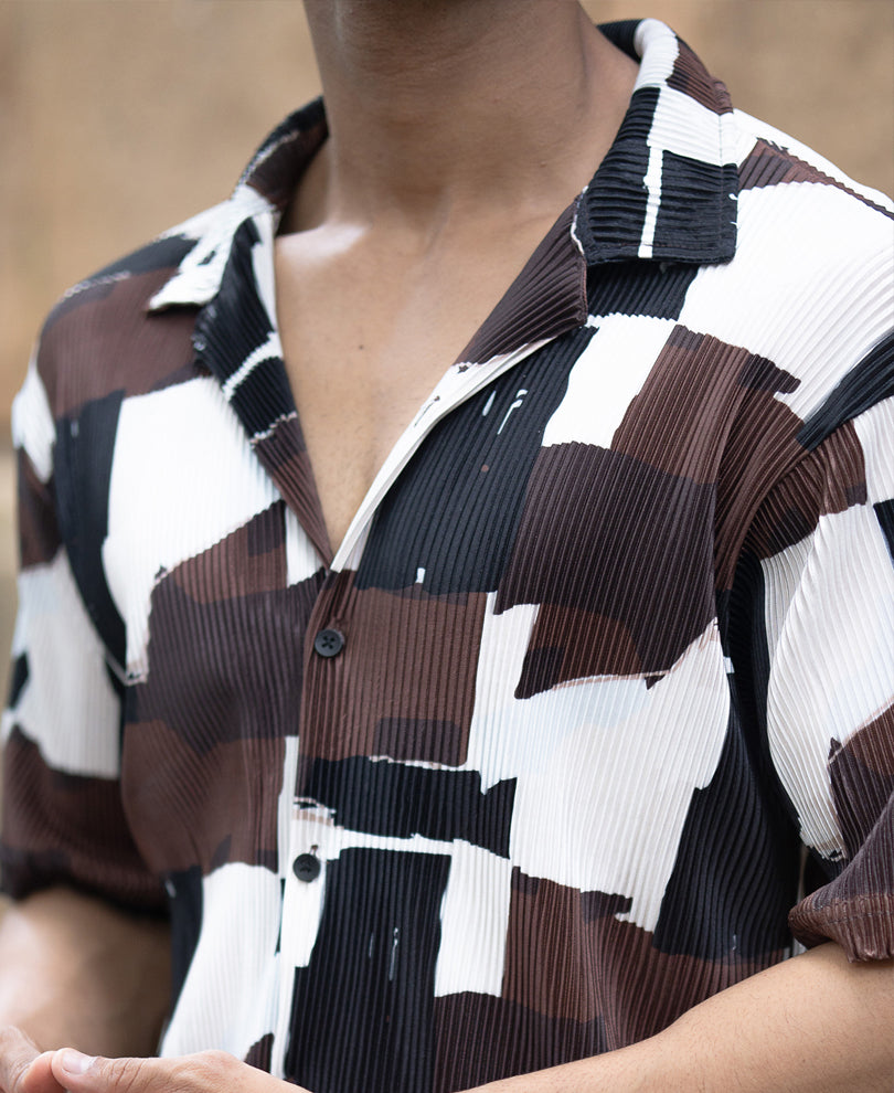Multicolour Printed Pleat Shirt.