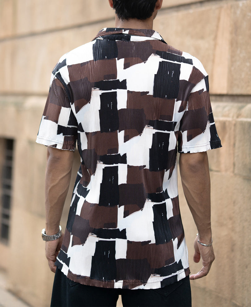Multicolour Printed Pleat Shirt.