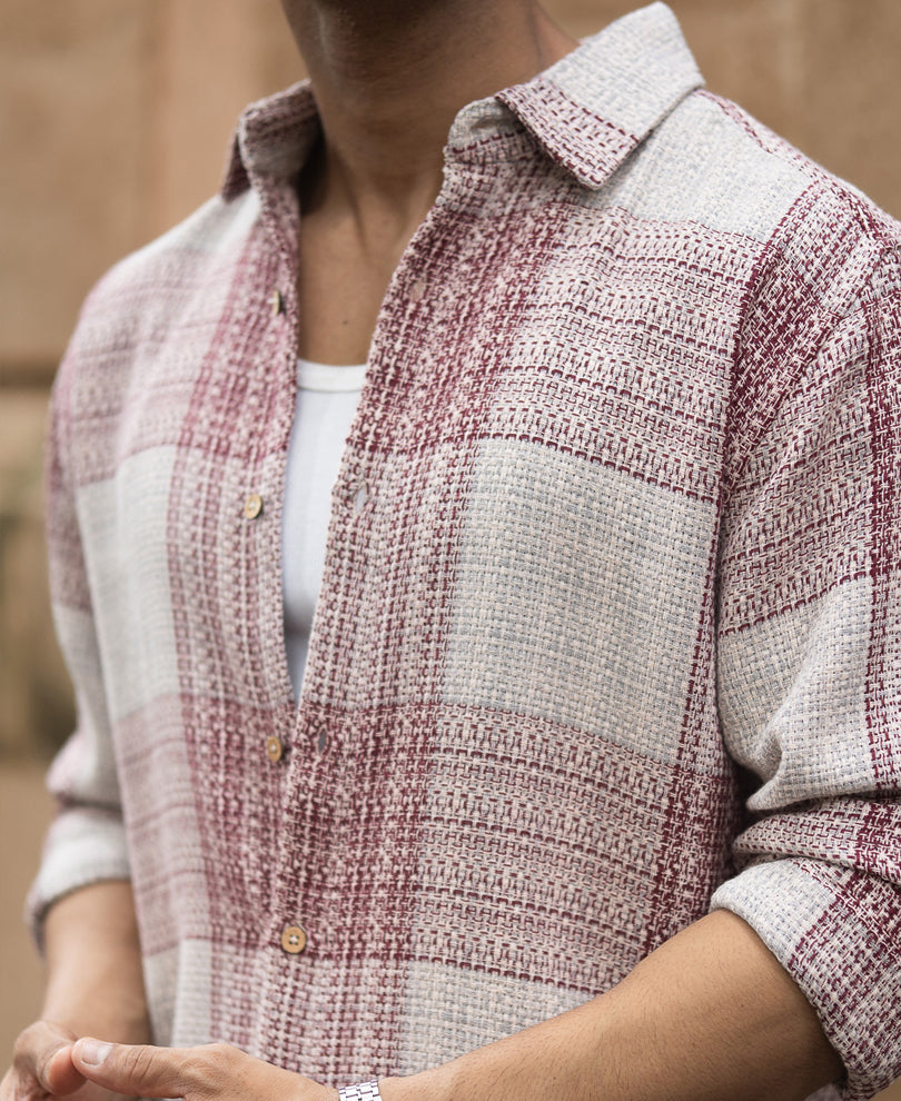 Multicolor Structured Checked Shirt