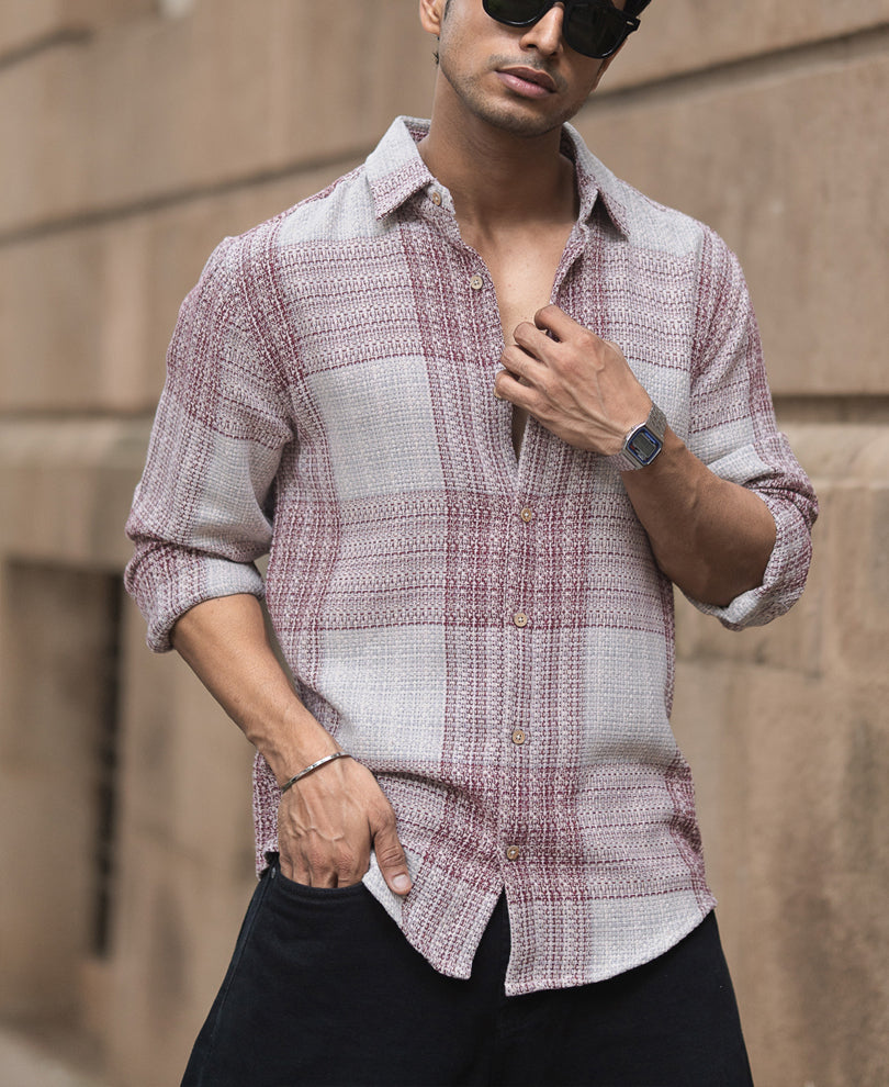 Multicolor Structured Checked Shirt