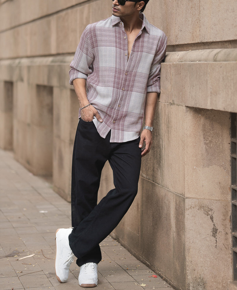 Multicolor Structured Checked Shirt