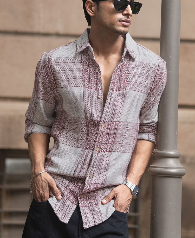 Multicolor Structured Checked Shirt