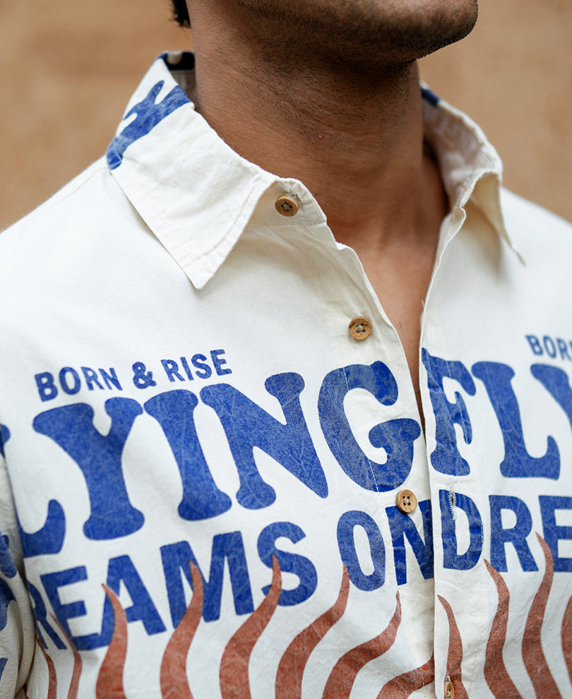 Multicolour Washed Printed Shirt
