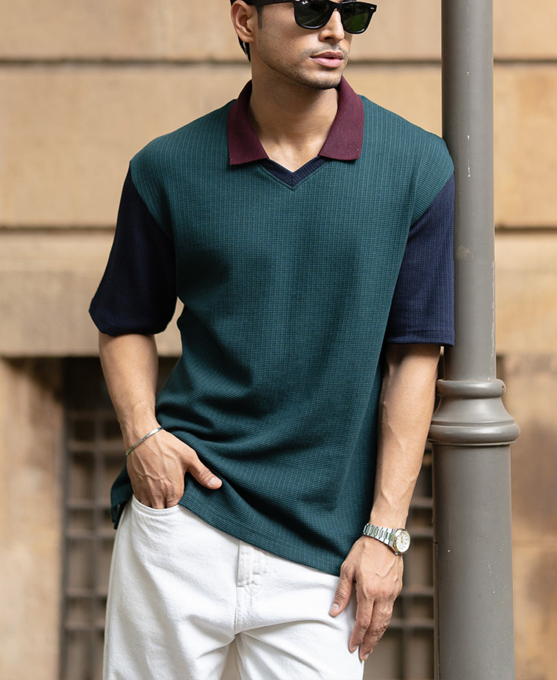 Multicolour Paneled T-Shirt