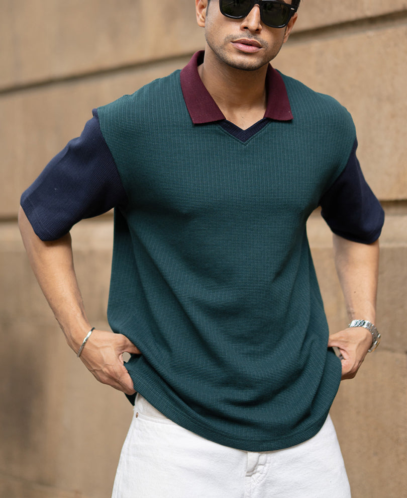 Multicolour Paneled T-Shirt