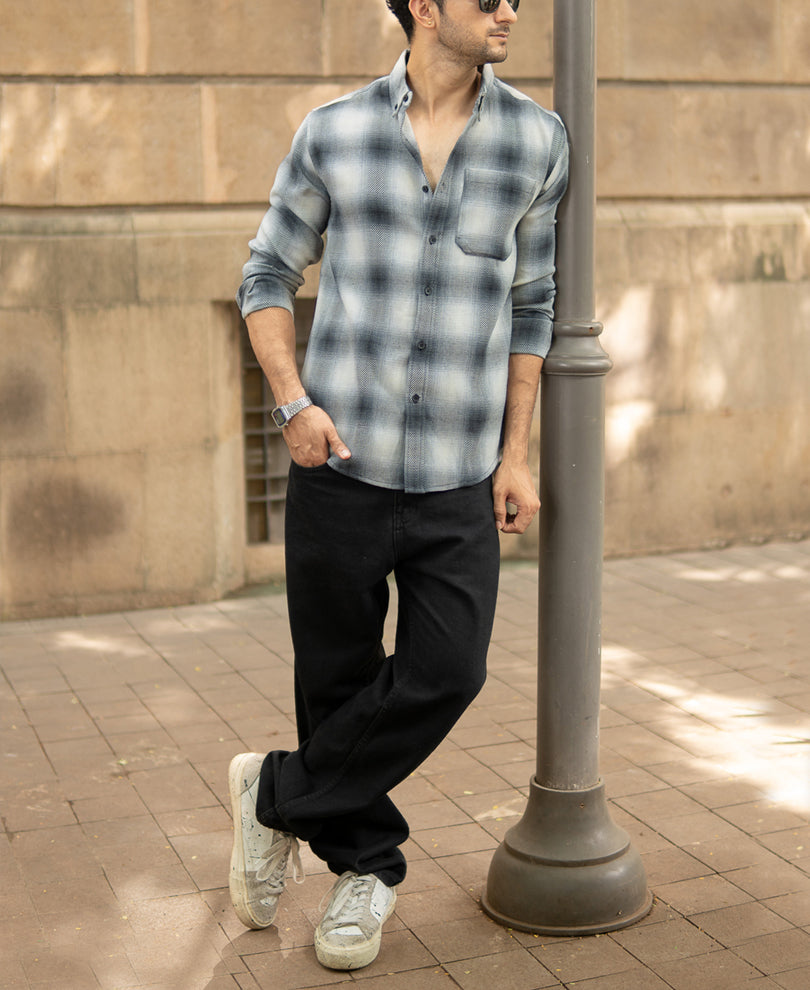 Grey Checks Button Down Shirt