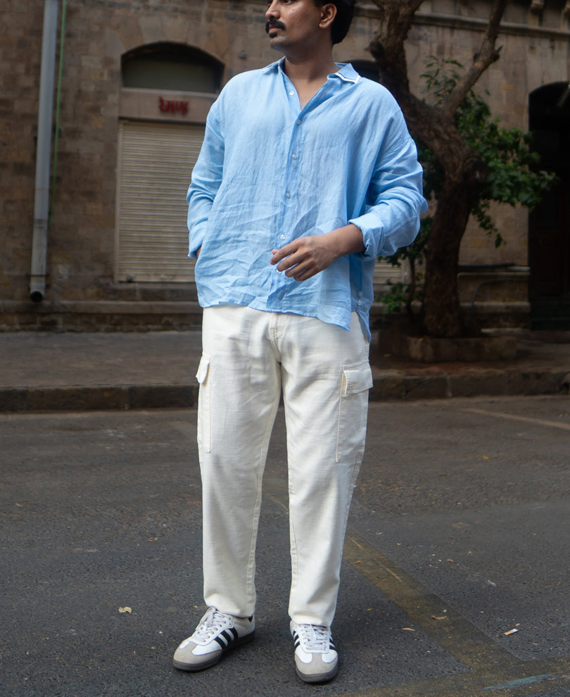 Off-White Structured Cotton Cargo Pant