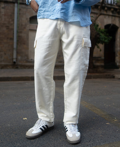 Off-White Structured Cotton Cargo Pant