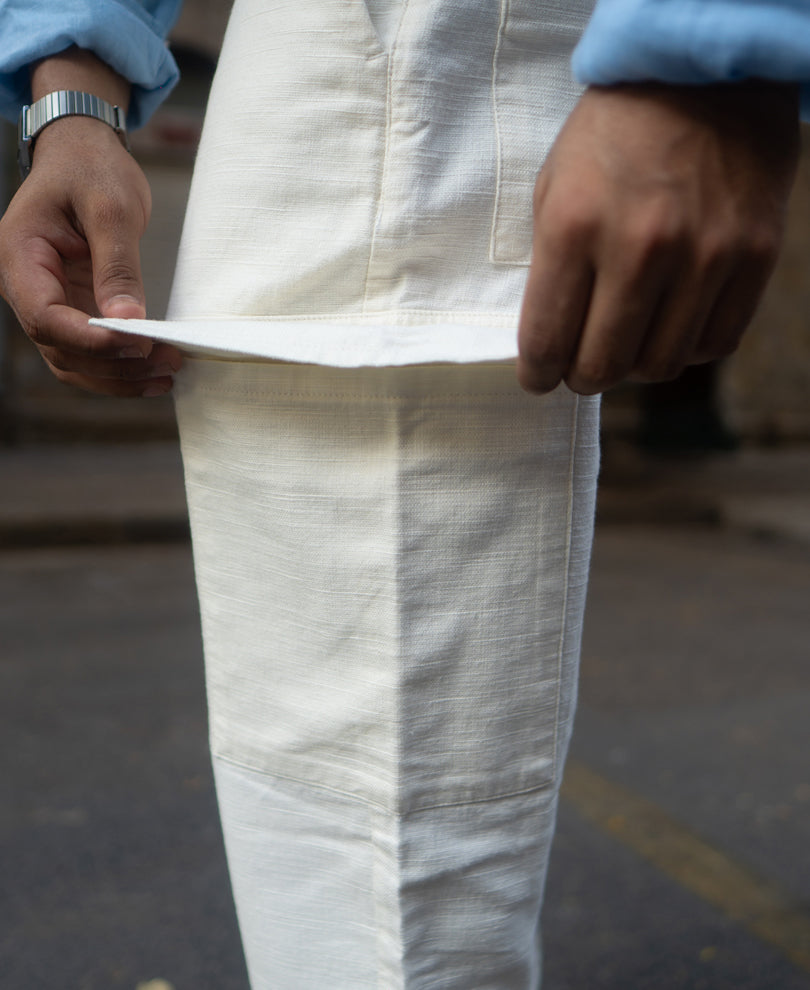 Off-White Structured Cotton Cargo Pant