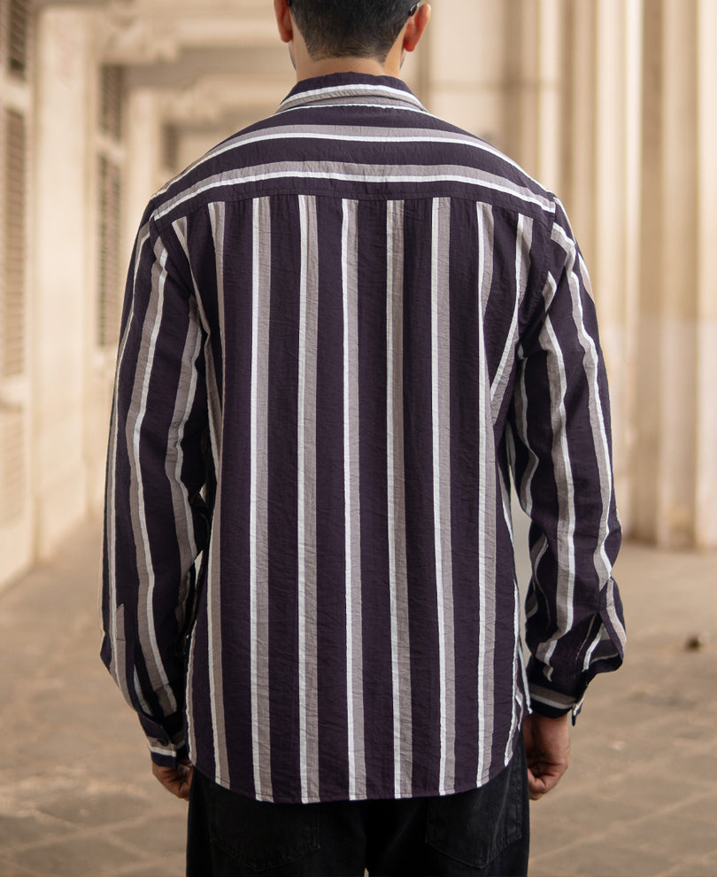 Navy And Grey Stripe Shirt