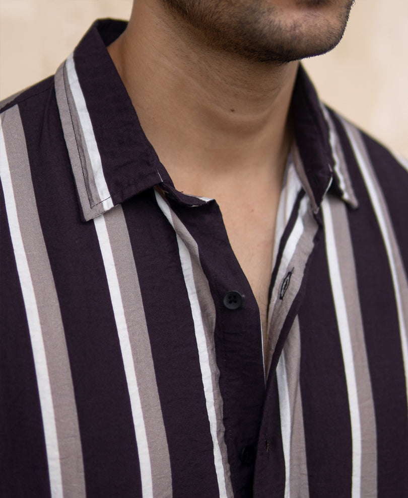 Navy And Grey Stripe Shirt