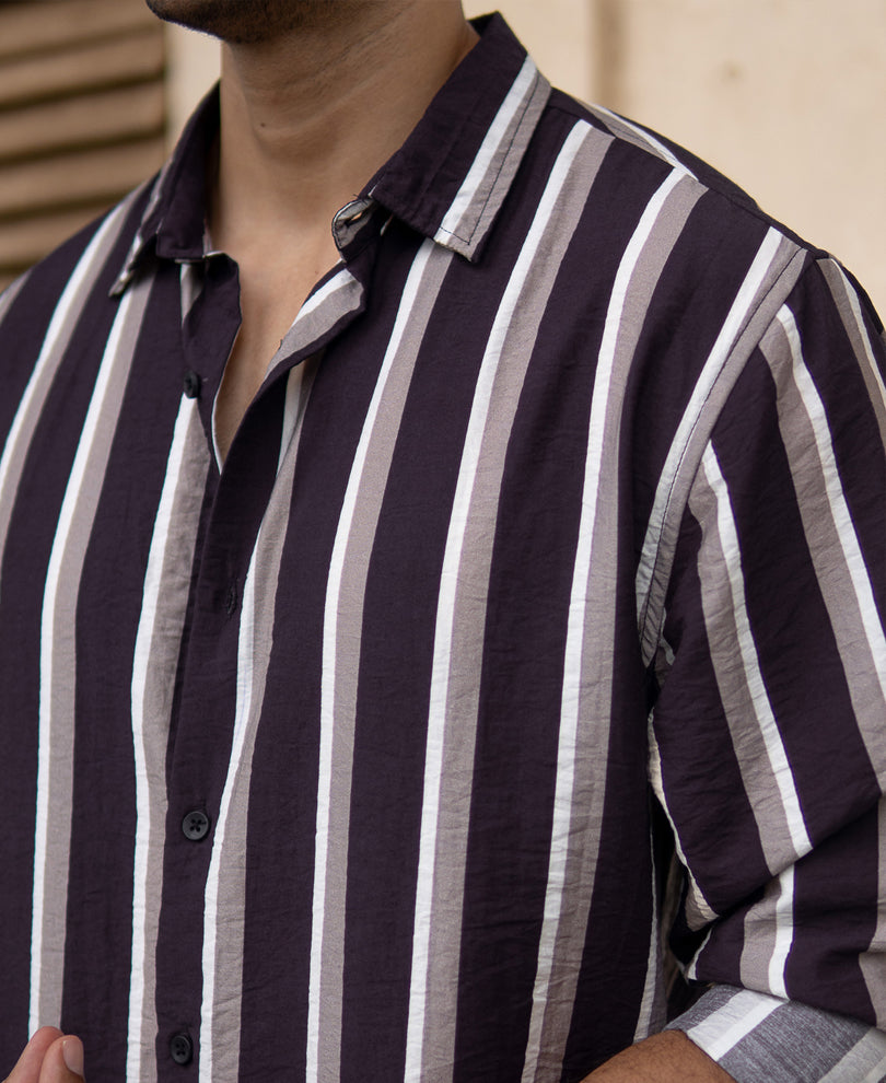 Navy And Grey Stripe Shirt