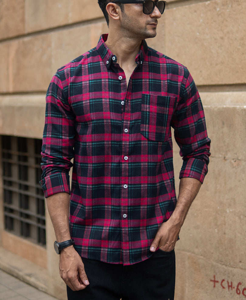 Multicolour Checks Shirt With Pocket
