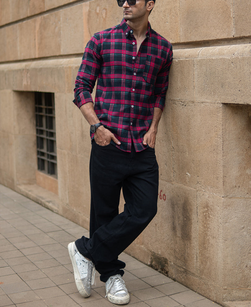 Multicolour Checks Shirt With Pocket